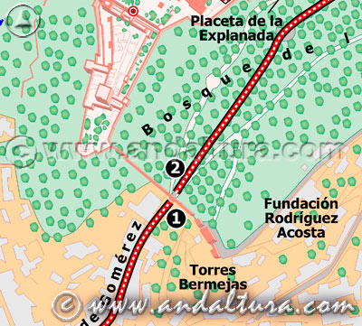 Cómo llegar a la Alhambra a pie por la Cuesta Gomérez y la Carretera del centro